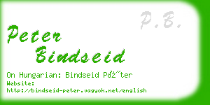 peter bindseid business card